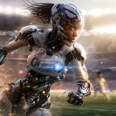 Cybernetic Female Soccer Player