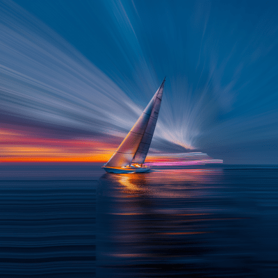 Sailboat Competition at Night