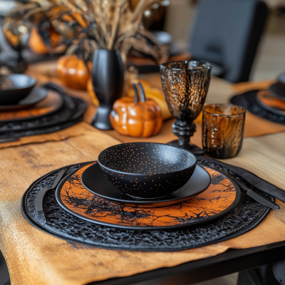 Harvest Halloween Dinner Table Setting