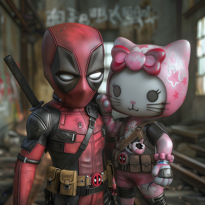 Deadpool and Hello Kitty