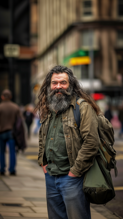 Caucasian Scottish Man in Glasgow City Center