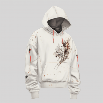 Minimalistic Graphic Design for White Hoodie