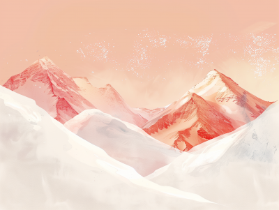 Snowy Mountains Painting