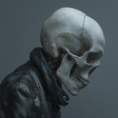 Skull in Leather Jacket