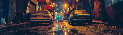 African Town Streets at Night