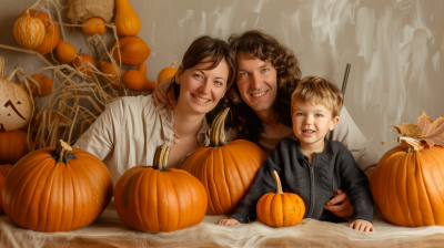 Halloween Pumpkin Family Photo