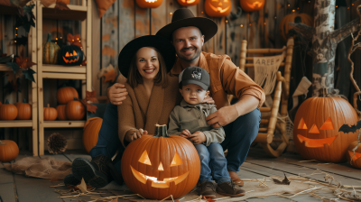 Halloween Pumpkins Family Photo