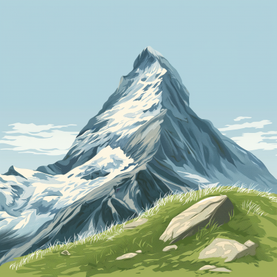 Cartoon Mountain Peak