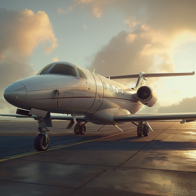 Luxury Private Airplane in Video Game Style