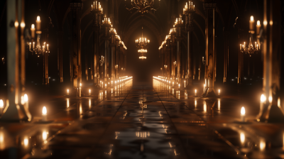 Grand Cathedral Hall with Candlelight