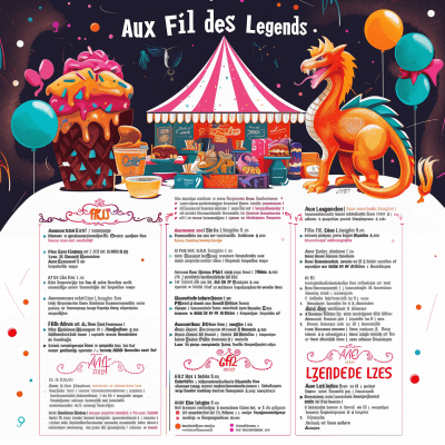 Illustrated Menu for ‘Aux Fil des Légendes’ Festival Refreshment Stand