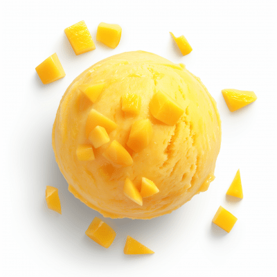 Mango Gelato Ball with Mango Pieces