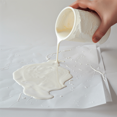 Glue pouring on paper