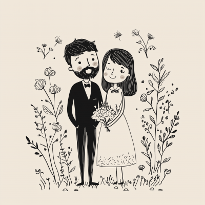 Hip Couple Wedding Invitation Mockup
