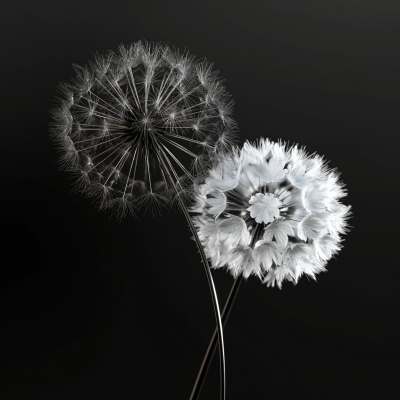 Dandelion in Black and White