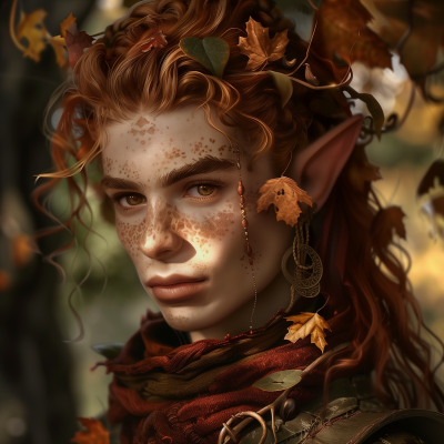 Fey Elf Sorcerer in Autumn Dungeon