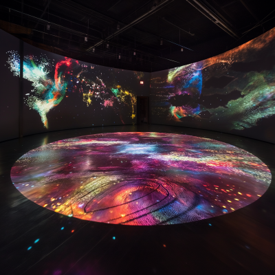 Abstract Art Installation in Circular Space