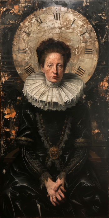 Aristocratic Woman in Elizabethan Collar Portrait