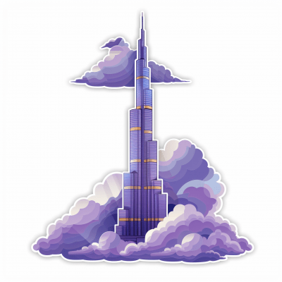 Floating Burj Khalifa Illustration