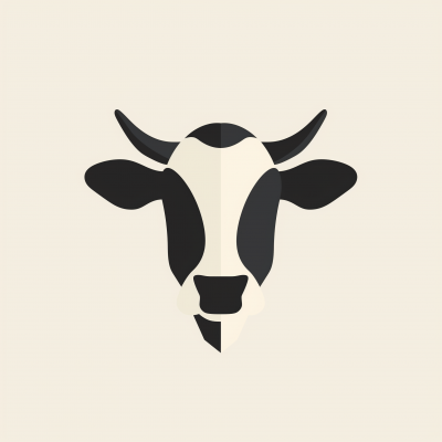 Minimalist Geometric Cow Icon