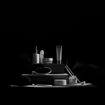 Black and White Realistic Food and Cosmetics