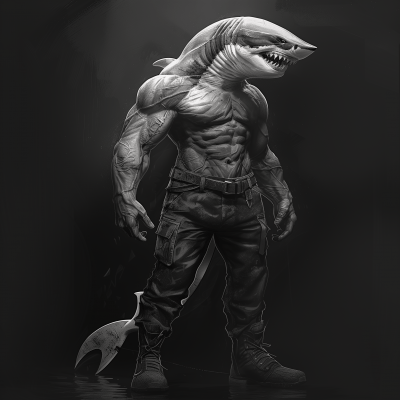 Muscular Humanoid Shark