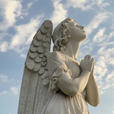 Angel Statue Looking Up