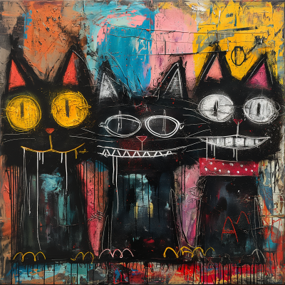 Street Graffiti Cat Painting