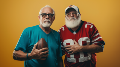 Two Older Men Watching American Football