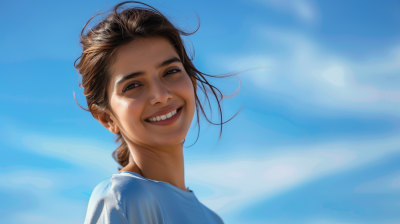 Portrait of a Woman Smiling Outdoors