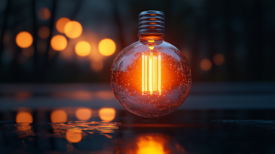 Dramatic Lighting in a Highly Detailed Light Bulb