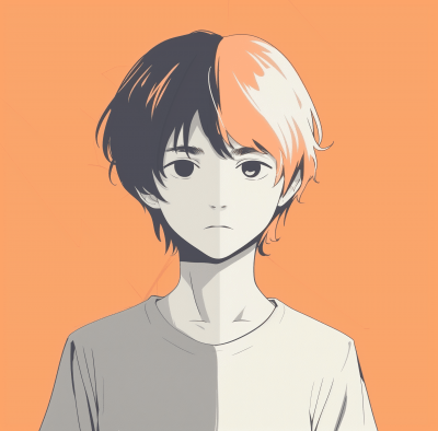 Minimalist Anime Boy Illustration