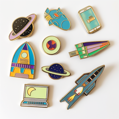 Enamel Pins Retrofuturism