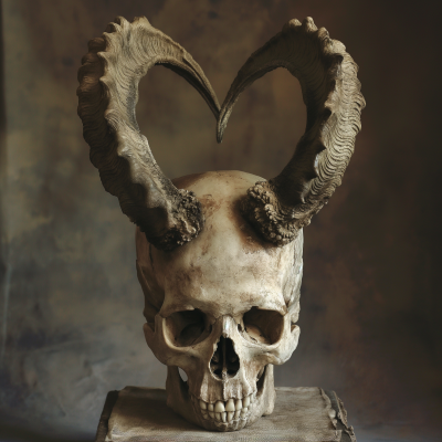 Skull with Tall Horns