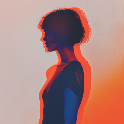 Minimalist Girl with Short Hair