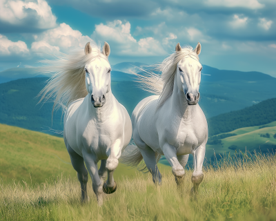 Galloping White Horses in Nature