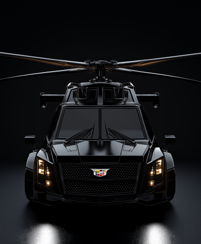 Luxury civilian helicopter with Cadillac design elements