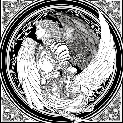 Warrior Angel Coloring Page