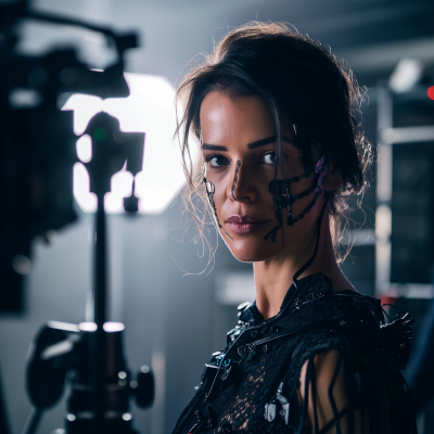 Cyborg Lady in Filming Studio