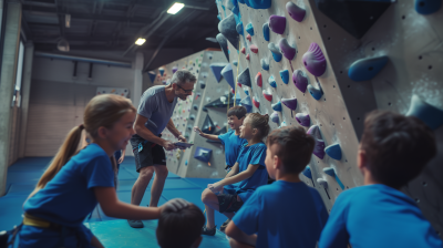 Youth Bouldering Club Training in Indoor Climbing Gym