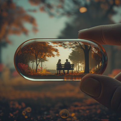 Surreal Macro Photography of Peaceful Landscape in a Pill Case