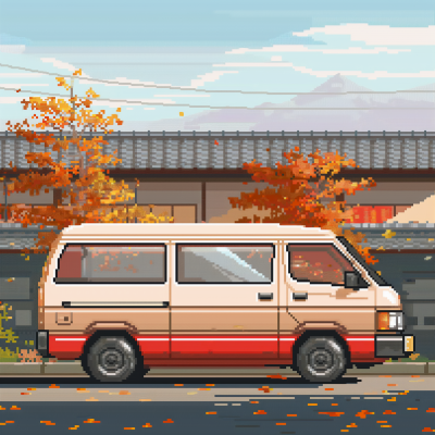 Retro Pixel Art Van