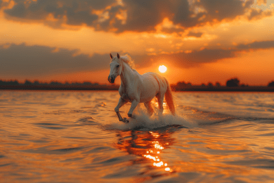 White Horse at Sunset