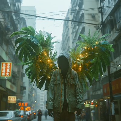 Athletes Flying in Hong Kong Street