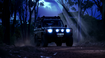 Off-road adventure under the night sky