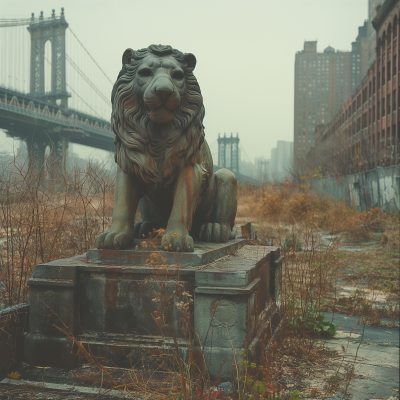 Concrete Lion in New York City