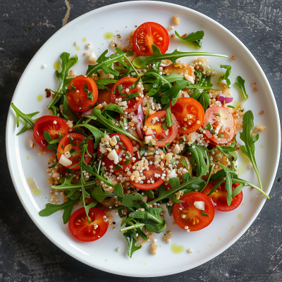 Healthy Salad on White Plate