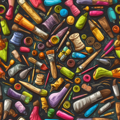 Arts and Crafts Seamless Background