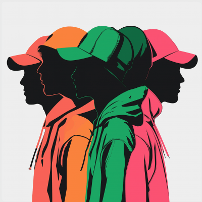 Colorful Abstract Silhouettes with Streetwear