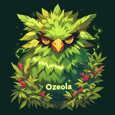 Ozeola Cannabis Logo in Pokémon Style